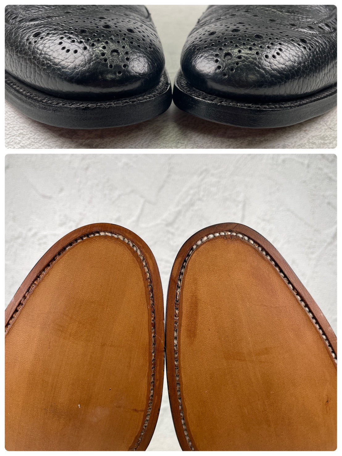 【2都市 旧旧チャーチ】Church's チャーチ ウイング 外羽根 黒 ブラック UK5.5相当 / 24.0cm【W3570】