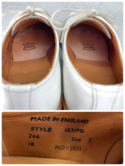 【夏の足元を彩る白靴】SANDERS サンダース MILITARY DERBY SHOE ミリタリー ダービーシューズ 白 ホワイト UK5 / 24〜24.5cm【Ｗ3566】