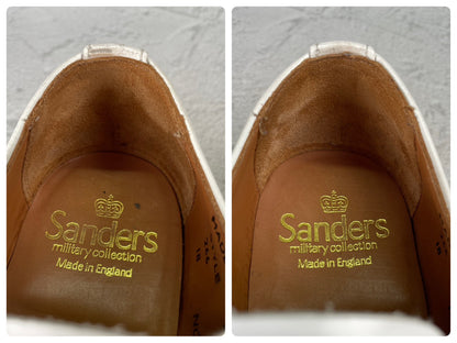 【夏の足元を彩る白靴】SANDERS サンダース MILITARY DERBY SHOE ミリタリー ダービーシューズ 白 ホワイト UK5 / 24〜24.5cm【Ｗ3566】