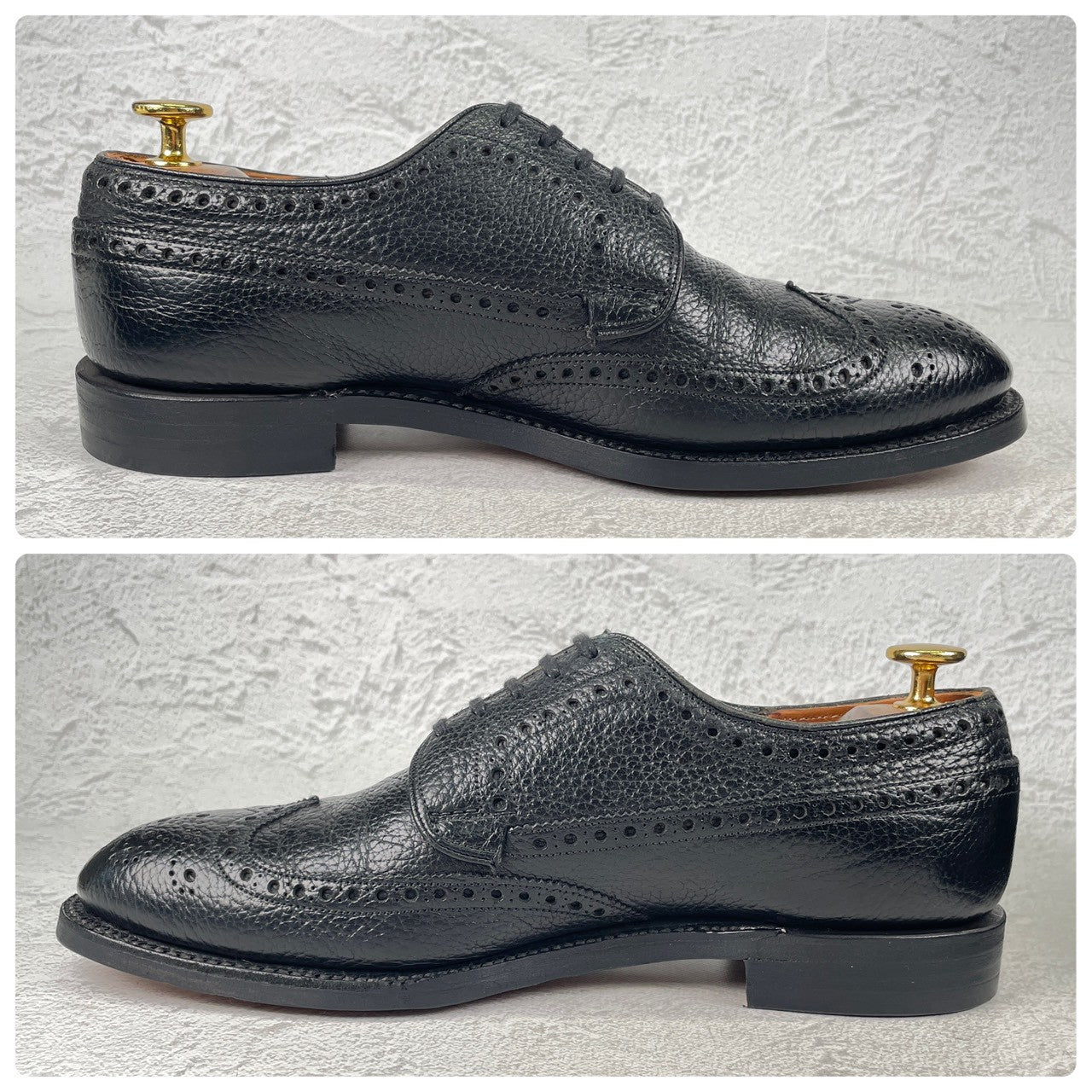 【2都市 旧旧チャーチ】Church's チャーチ ウイング 外羽根 黒 ブラック UK5.5相当 / 24.0cm【W3570】