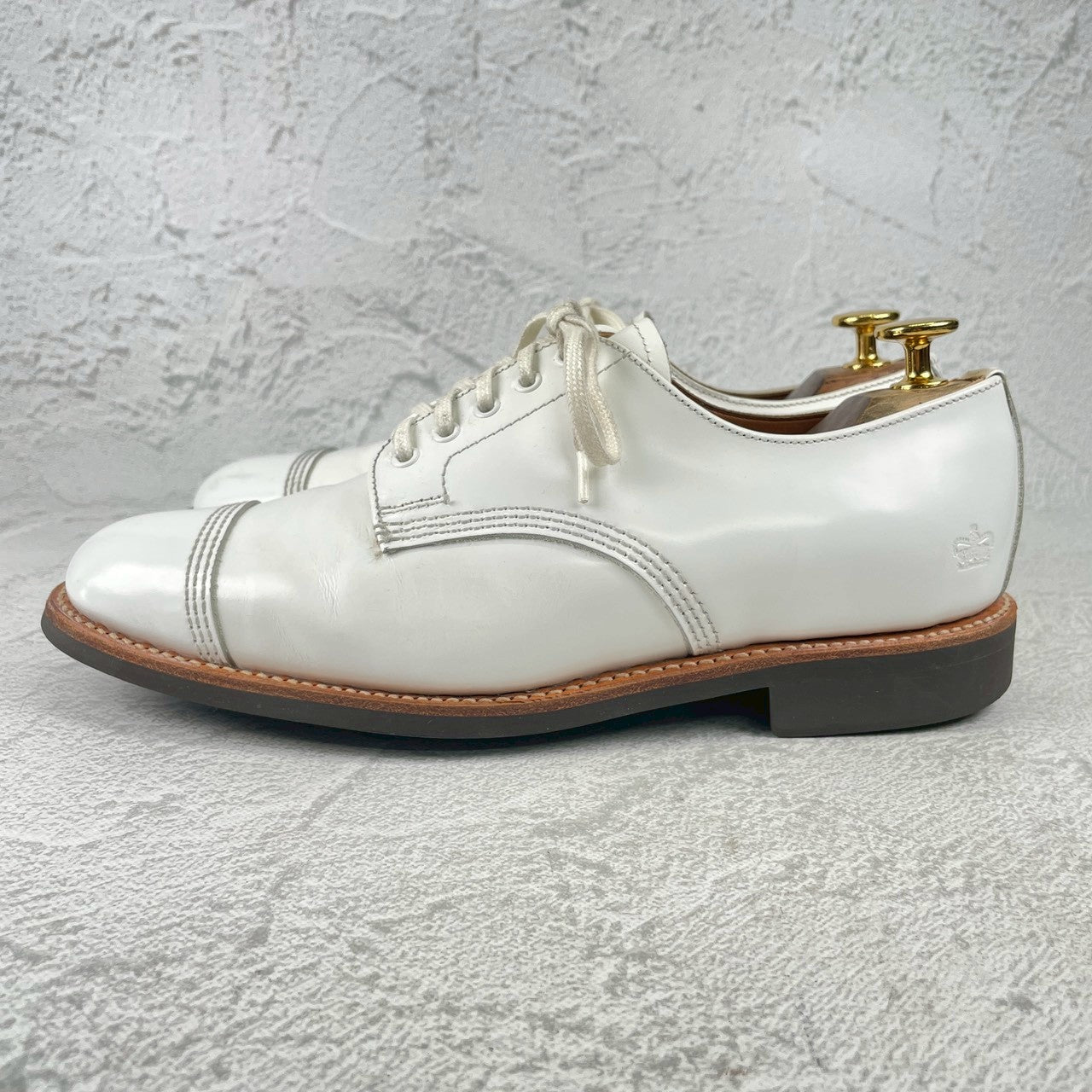 【夏の足元を彩る白靴】SANDERS サンダース MILITARY DERBY SHOE ミリタリー ダービーシューズ 白 ホワイト UK5 / 24〜24.5cm【Ｗ3566】