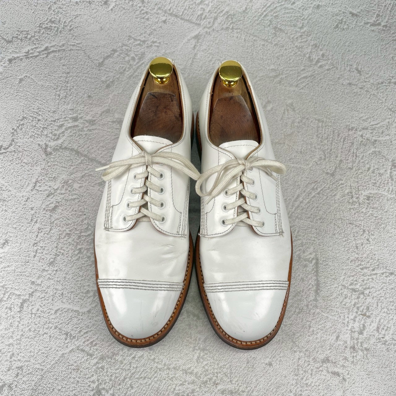 【夏の足元を彩る白靴】SANDERS サンダース MILITARY DERBY SHOE ミリタリー ダービーシューズ 白 ホワイト UK5 / 24〜24.5cm【Ｗ3566】