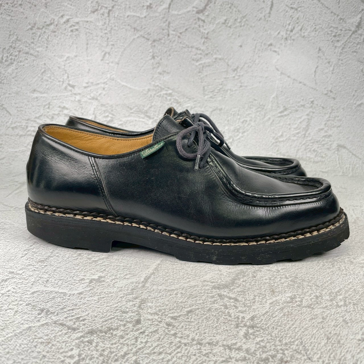 【生モノのチロリアンシューズ】Paraboot パラブーツ MICHAEL ミカエル 黒 ブラック EU43 / 27.5cm【Ｗ3577】