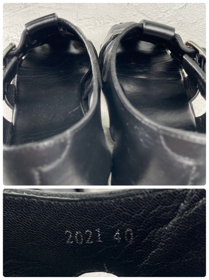 【大人の夏を格上げする】Paraboot パラブーツ PACIFIC パシフィック グルカサンダル 黒 ブラック EU40 / 24.5~25.0cm【Ｗ3576】