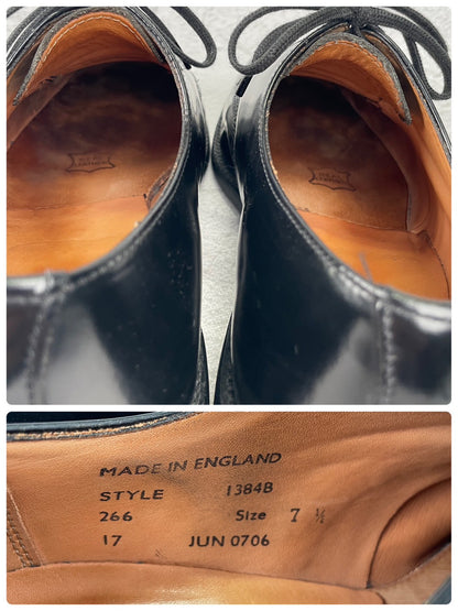 SANDERS サンダース MILITARY DERBY SHOE 1384B ミリタリー ダービー シューズ 黒 ブラック UK7.5 / 26.5cm【W3575】