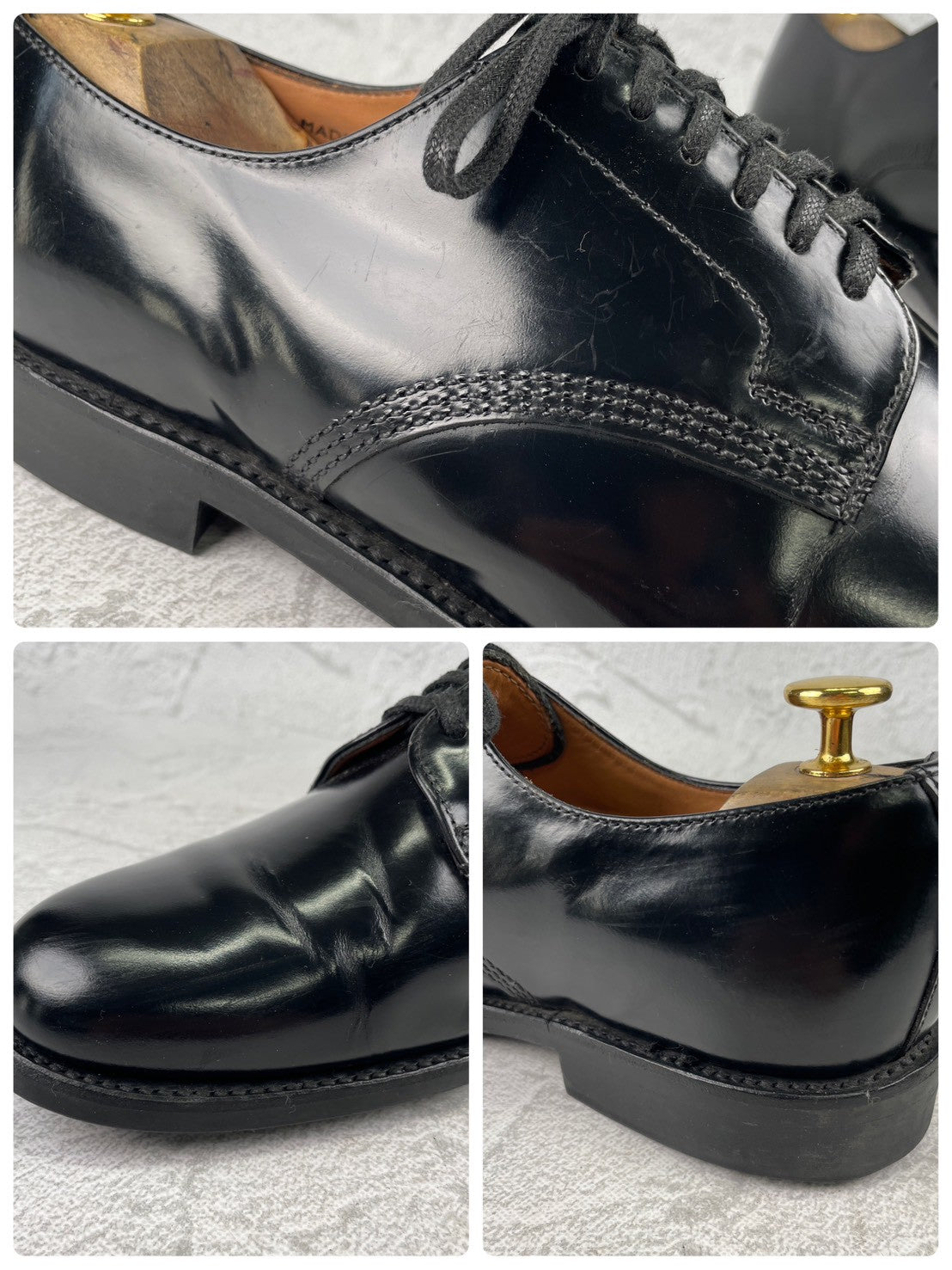 SANDERS サンダース MILITARY DERBY SHOE 1384B ミリタリー ダービー シューズ 黒 ブラック UK7.5 / 26.5cm【W3575】