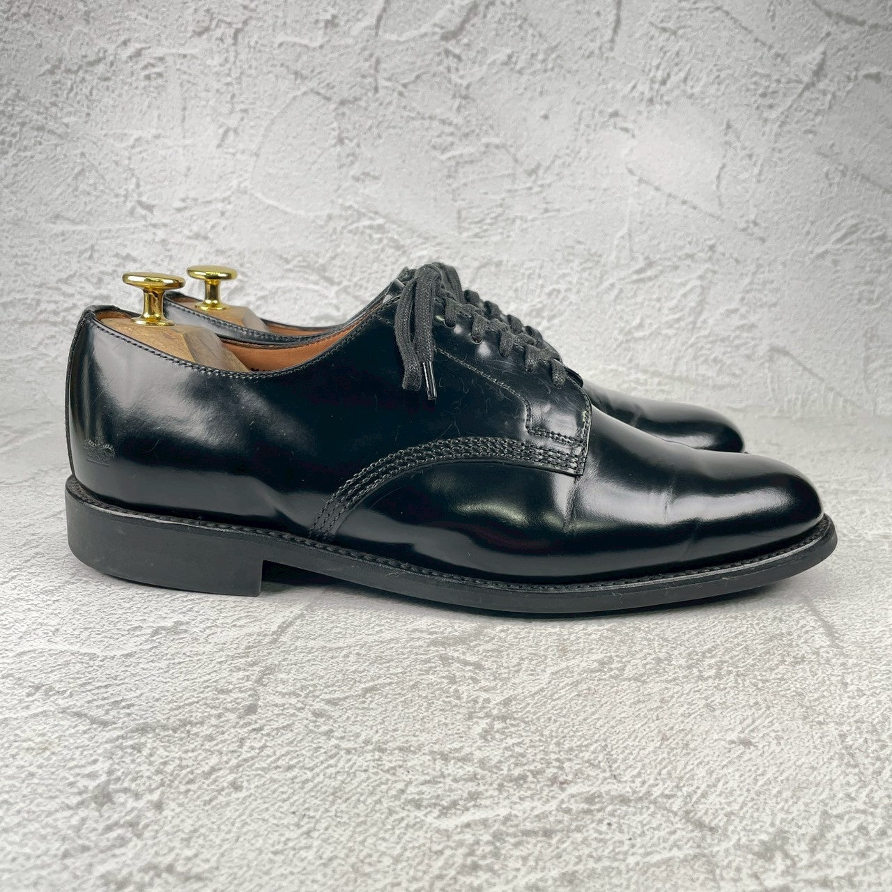 SANDERS サンダース MILITARY DERBY SHOE 1384B ミリタリー ダービー シューズ 黒 ブラック UK7.5 / 26.5cm【W3575】