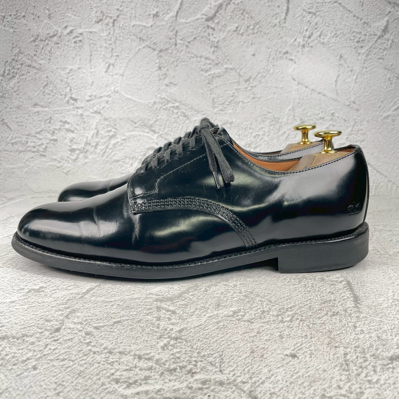 SANDERS サンダース MILITARY DERBY SHOE 1384B ミリタリー ダービー シューズ 黒 ブラック UK7.5 / 26.5cm【W3575】