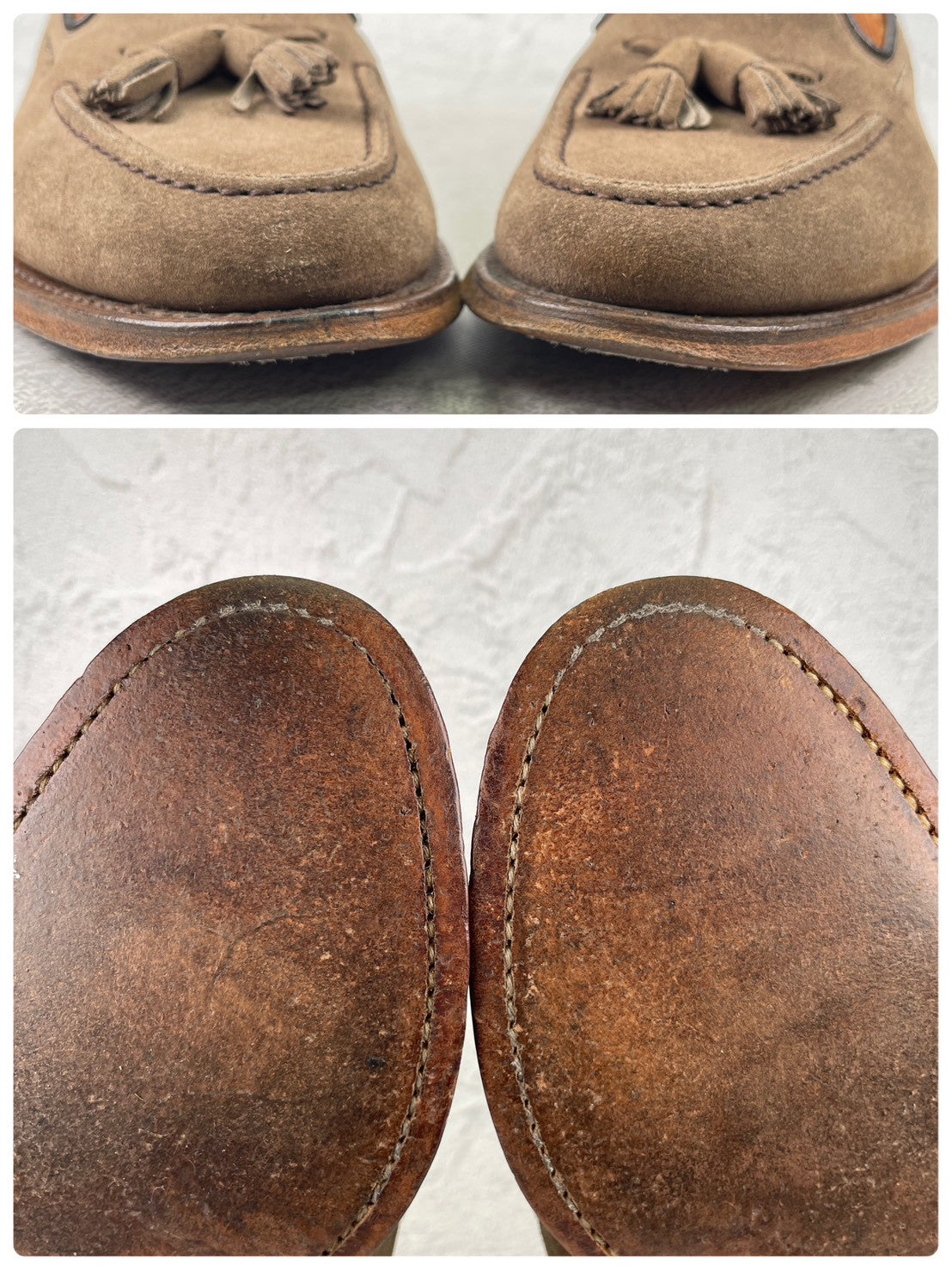 Church's チャーチ FOSBURY フォスバリー タッセルローファー スエード 薄茶 ベージュ系 UK7 / 25.5cm【Ｗ3574】