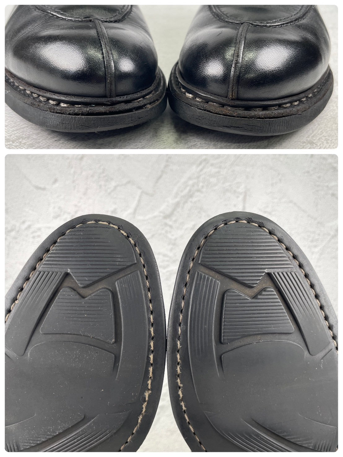 Paraboot パラブーツ AVIGNON アヴィニョン Uチップ 外羽根 黒 ブラック UK6.5 / 25.0cm【Ｗ3572】