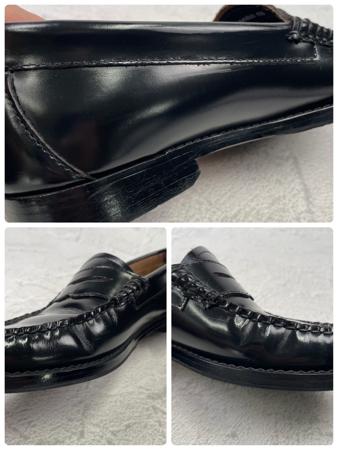 【良品】G.H.BASS ジーエイチバス LARSON ラーソン BA41010 コインローファー 黒 US6 / UK4 / EU37 / 23.0cm【Ｗ3581】 Black