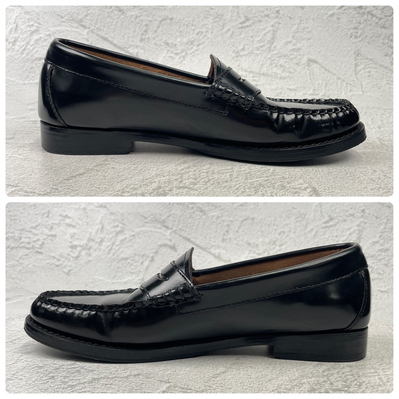 【良品】G.H.BASS ジーエイチバス LARSON ラーソン BA41010 コインローファー 黒 US6 / UK4 / EU37 / 23.0cm【Ｗ3581】 Black