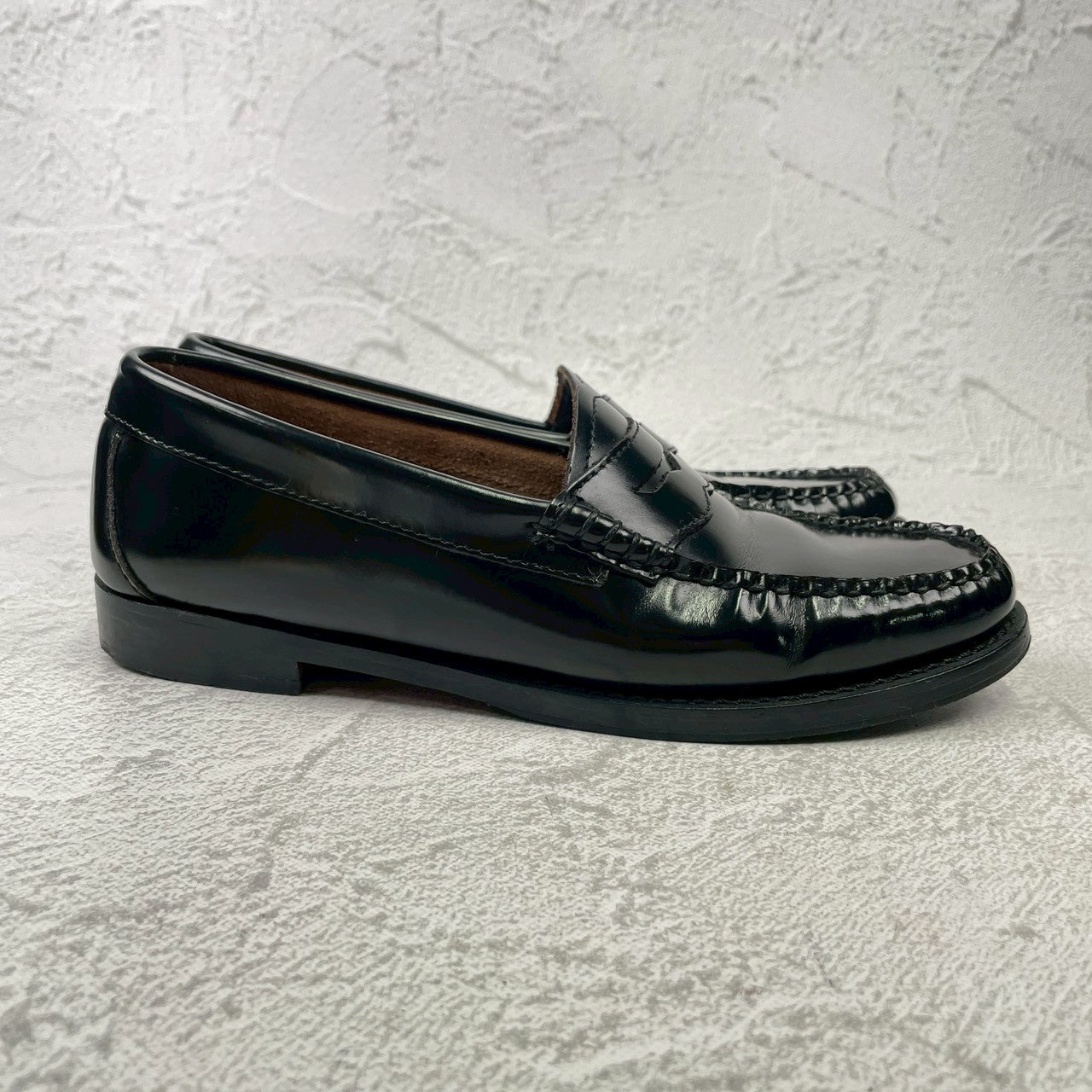 【良品】G.H.BASS ジーエイチバス LARSON ラーソン BA41010 コインローファー 黒 US6 / UK4 / EU37 / 23.0cm【Ｗ3581】 Black