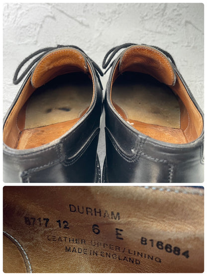 【オールソール済み】CROCKETT&JONES クロケットアンドジョーンズ DURHAM ダラム Uチップ 外羽根 黒 ブラック UK6 / 24.5cm【Ｗ3589】