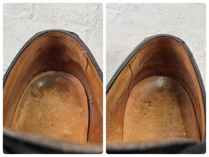 【オールソール済み】CROCKETT&JONES クロケットアンドジョーンズ DURHAM ダラム Uチップ 外羽根 黒 ブラック UK6 / 24.5cm【Ｗ3589】