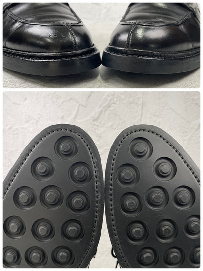 【オールソール済み】CROCKETT&JONES クロケットアンドジョーンズ DURHAM ダラム Uチップ 外羽根 黒 ブラック UK6 / 24.5cm【Ｗ3589】