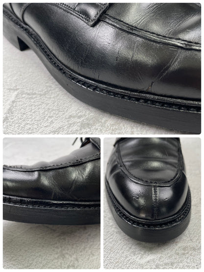 【オールソール済み】CROCKETT&JONES クロケットアンドジョーンズ DURHAM ダラム Uチップ 外羽根 黒 ブラック UK6 / 24.5cm【Ｗ3589】