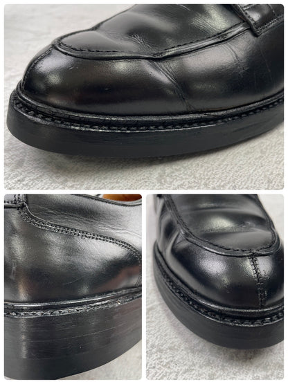 【オールソール済み】CROCKETT&JONES クロケットアンドジョーンズ DURHAM ダラム Uチップ 外羽根 黒 ブラック UK6 / 24.5cm【Ｗ3589】