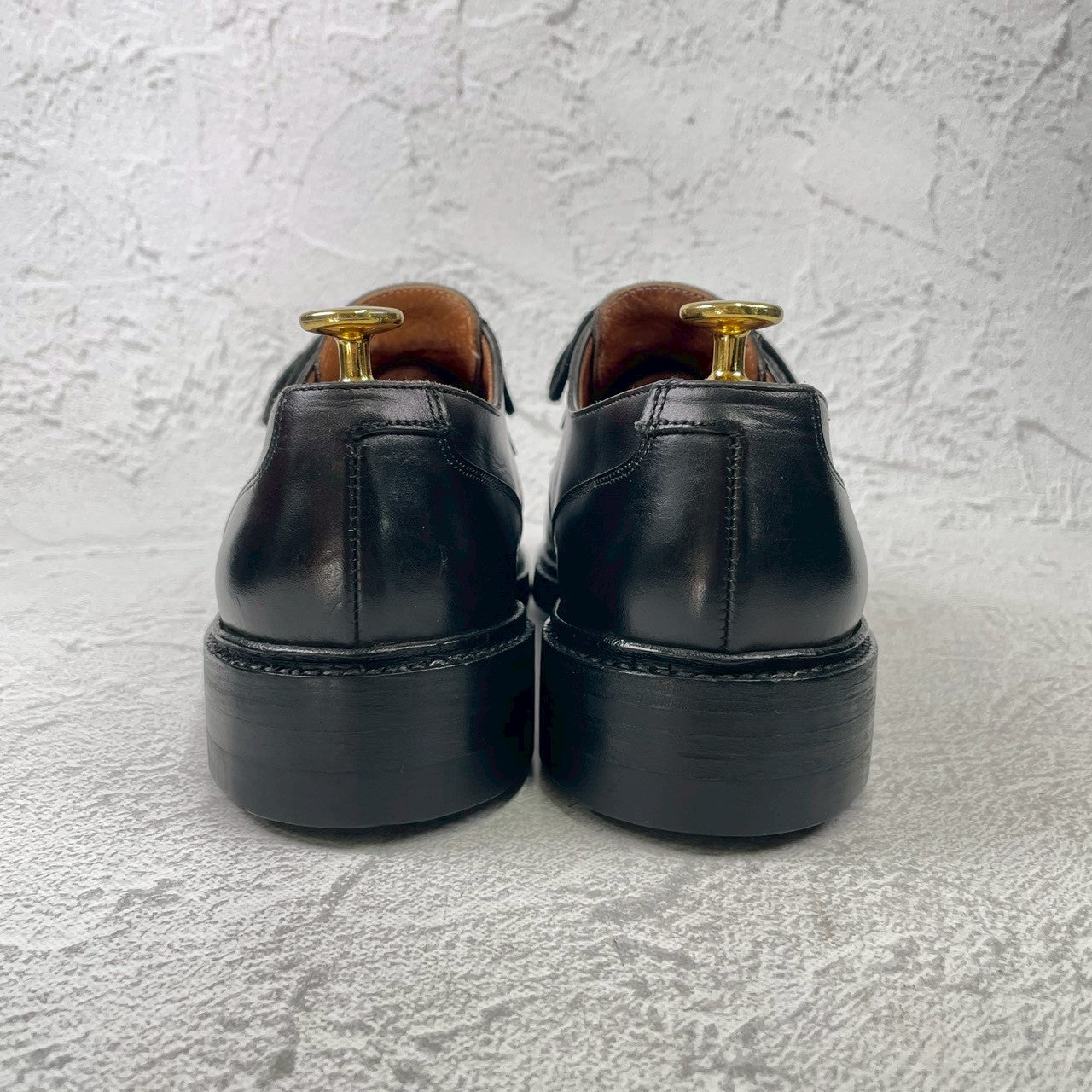 【オールソール済み】CROCKETT&JONES クロケットアンドジョーンズ DURHAM ダラム Uチップ 外羽根 黒 ブラック UK6 / 24.5cm【Ｗ3589】