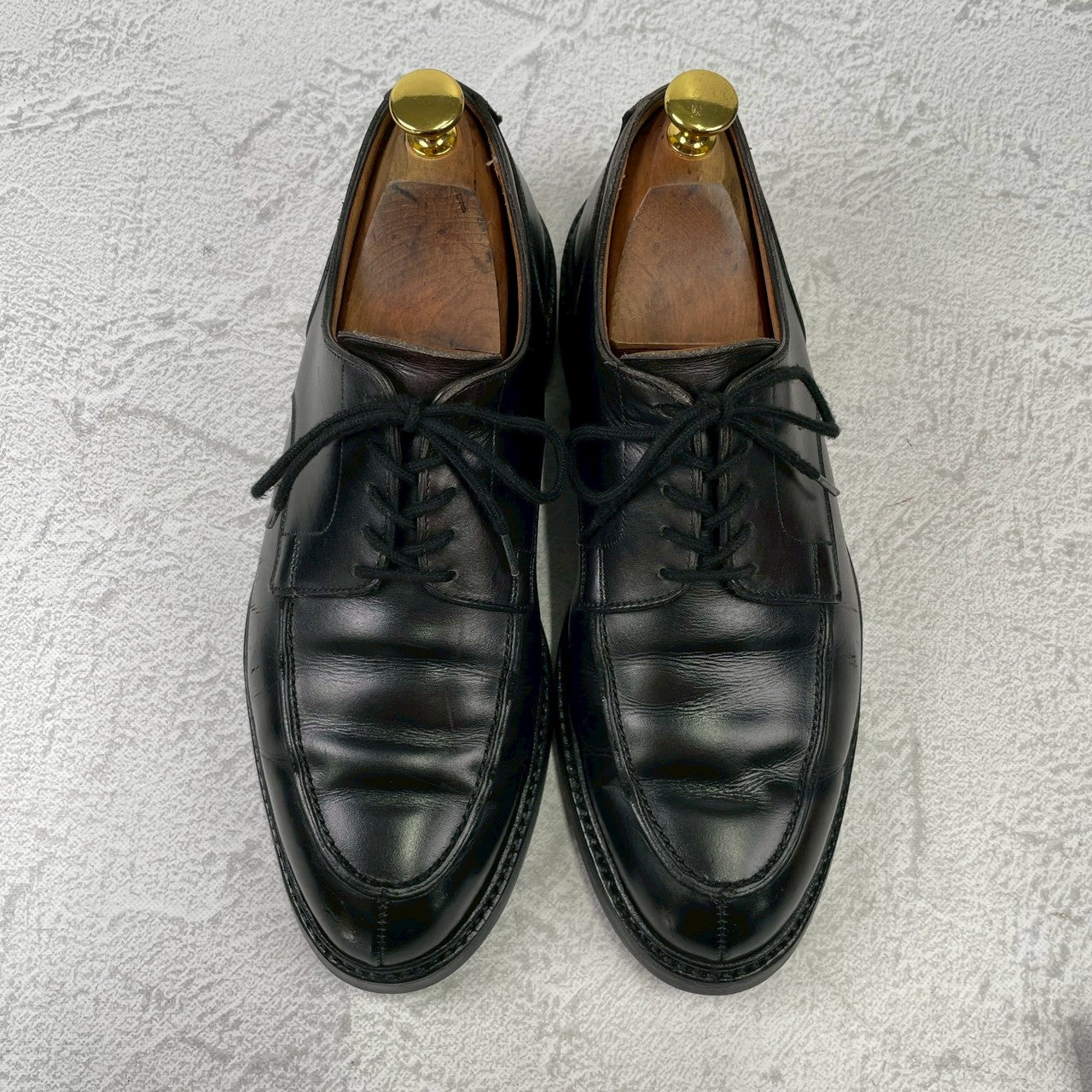 【オールソール済み】CROCKETT&JONES クロケットアンドジョーンズ DURHAM ダラム Uチップ 外羽根 黒 ブラック UK6 / 24.5cm【Ｗ3589】