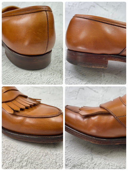 【美品】CROCKETT&JONES クロケットアンドジョーンズ SONNING ソニング UNITED ARROWS別注 タッセルローファー キルト 茶 ブラウン UK6.5 / 25.0cm【Ｗ3587】
