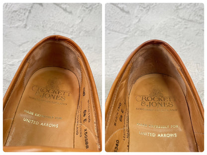 【美品】CROCKETT&JONES クロケットアンドジョーンズ SONNING ソニング UNITED ARROWS別注 タッセルローファー キルト 茶 ブラウン UK6.5 / 25.0cm【Ｗ3587】