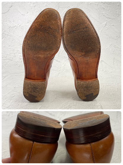 【美品】CROCKETT&JONES クロケットアンドジョーンズ SONNING ソニング UNITED ARROWS別注 タッセルローファー キルト 茶 ブラウン UK6.5 / 25.0cm【Ｗ3587】
