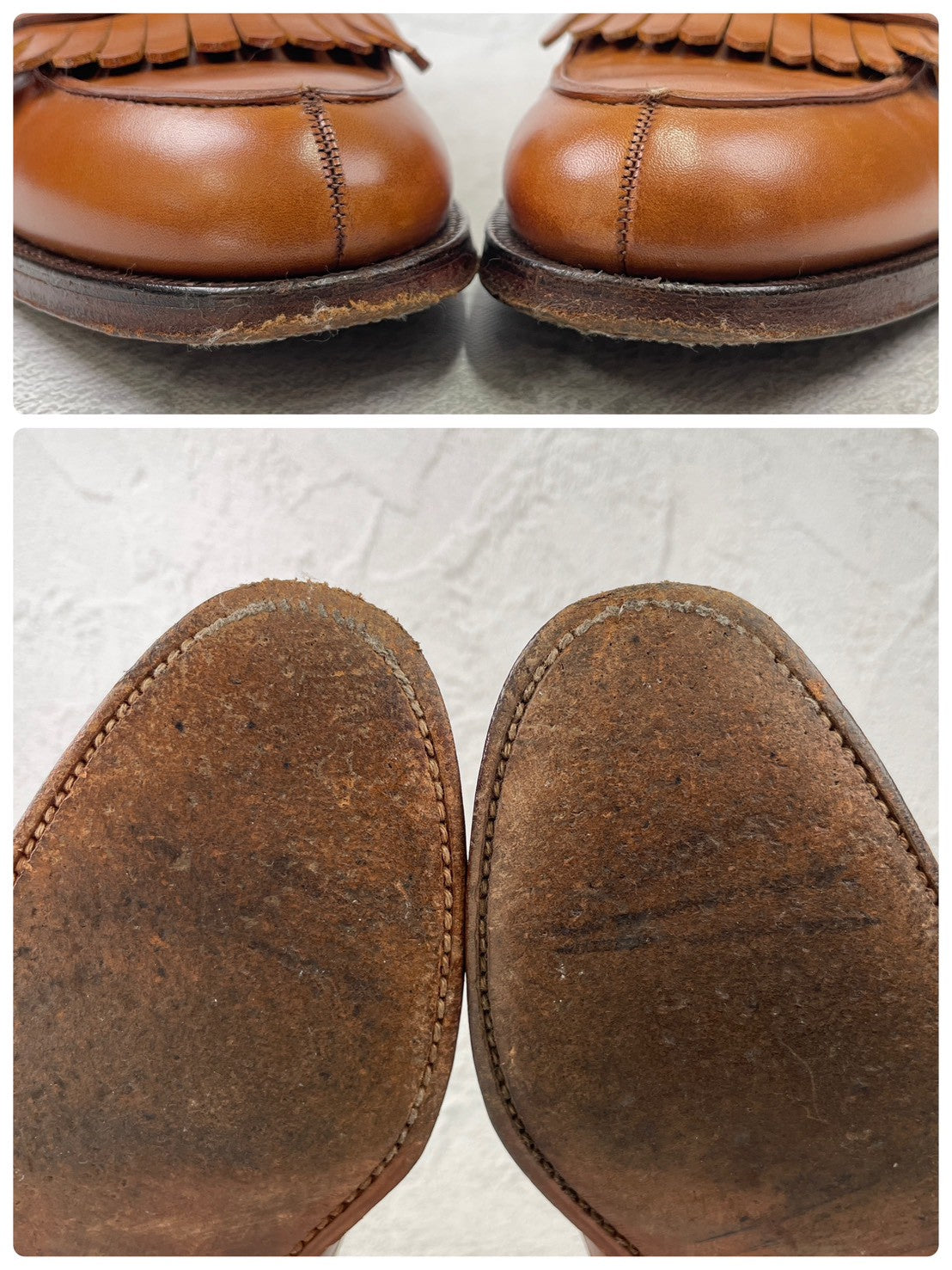 【美品】CROCKETT&JONES クロケットアンドジョーンズ SONNING ソニング UNITED ARROWS別注 タッセルローファー キルト 茶 ブラウン UK6.5 / 25.0cm【Ｗ3587】