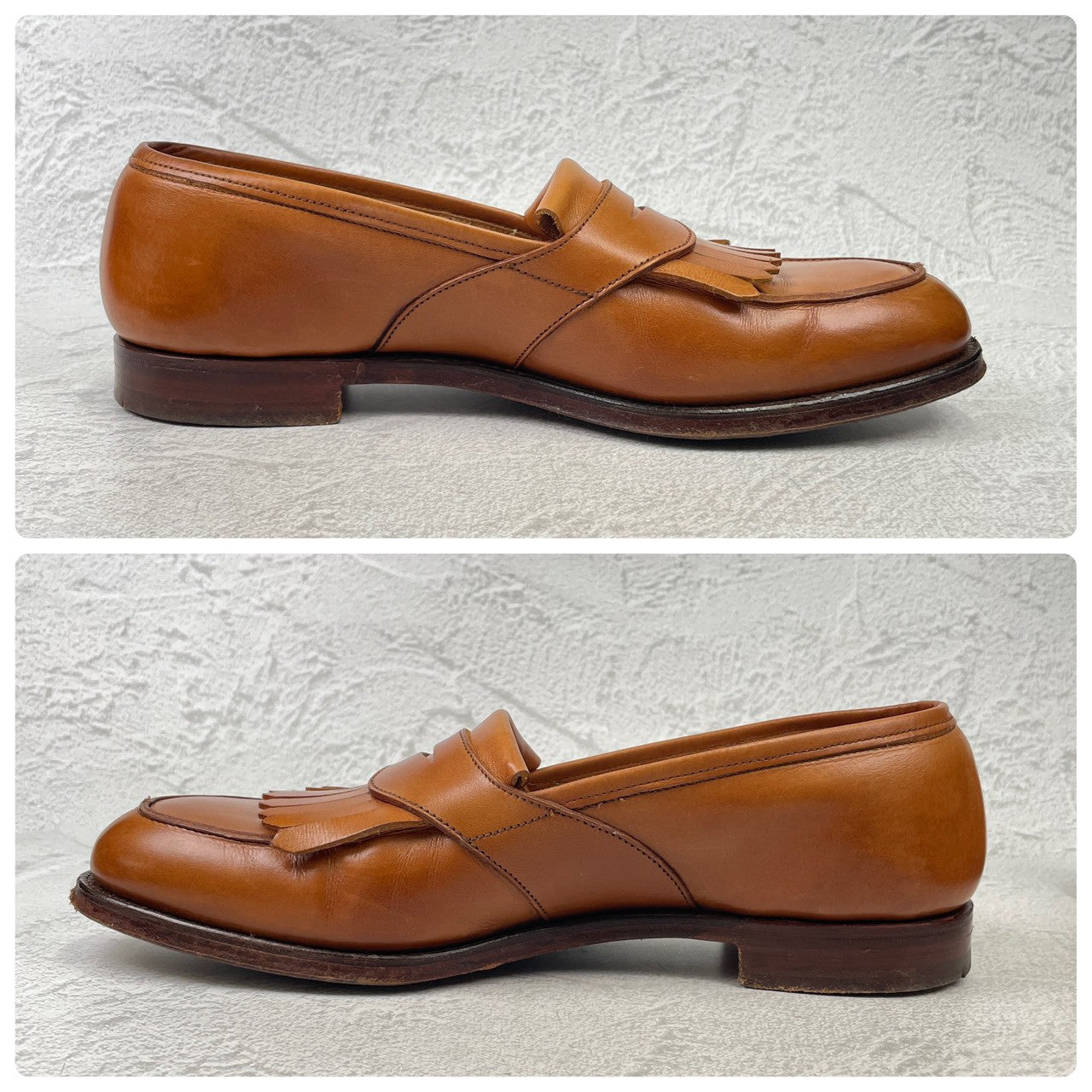 【美品】CROCKETT&JONES クロケットアンドジョーンズ SONNING ソニング UNITED ARROWS別注 タッセルローファー キルト 茶 ブラウン UK6.5 / 25.0cm【Ｗ3587】