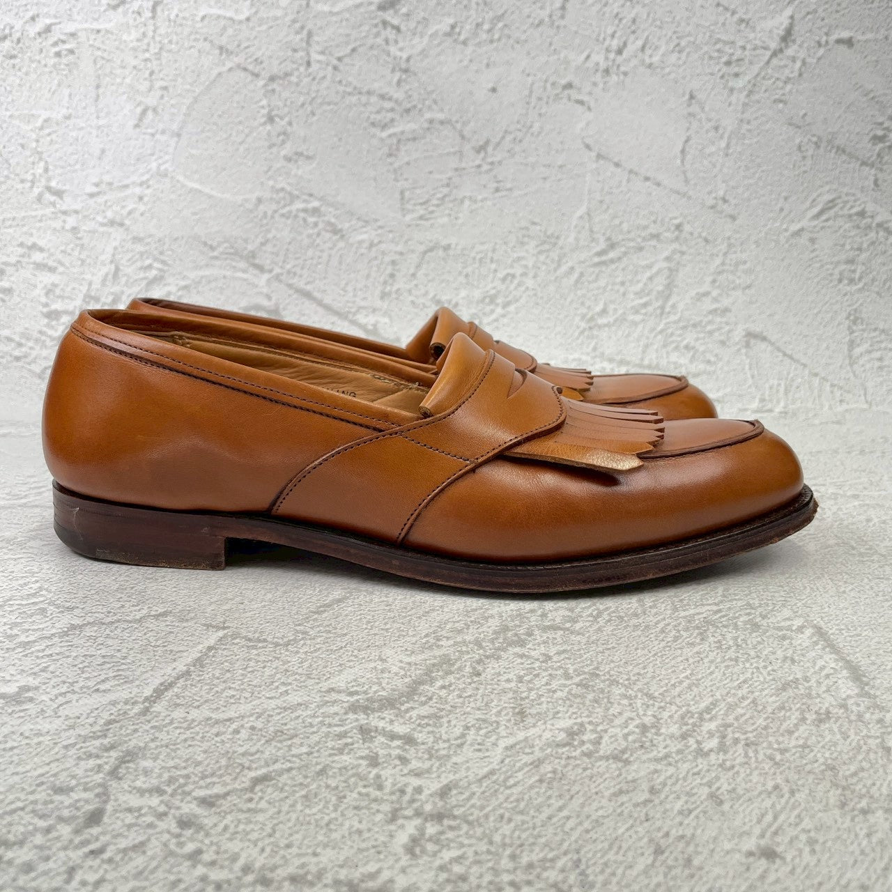 【美品】CROCKETT&JONES クロケットアンドジョーンズ SONNING ソニング UNITED ARROWS別注 タッセルローファー キルト 茶 ブラウン UK6.5 / 25.0cm【Ｗ3587】