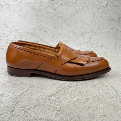 【美品】CROCKETT&JONES クロケットアンドジョーンズ SONNING ソニング UNITED ARROWS別注 タッセルローファー キルト 茶 ブラウン UK6.5 / 25.0cm【Ｗ3587】