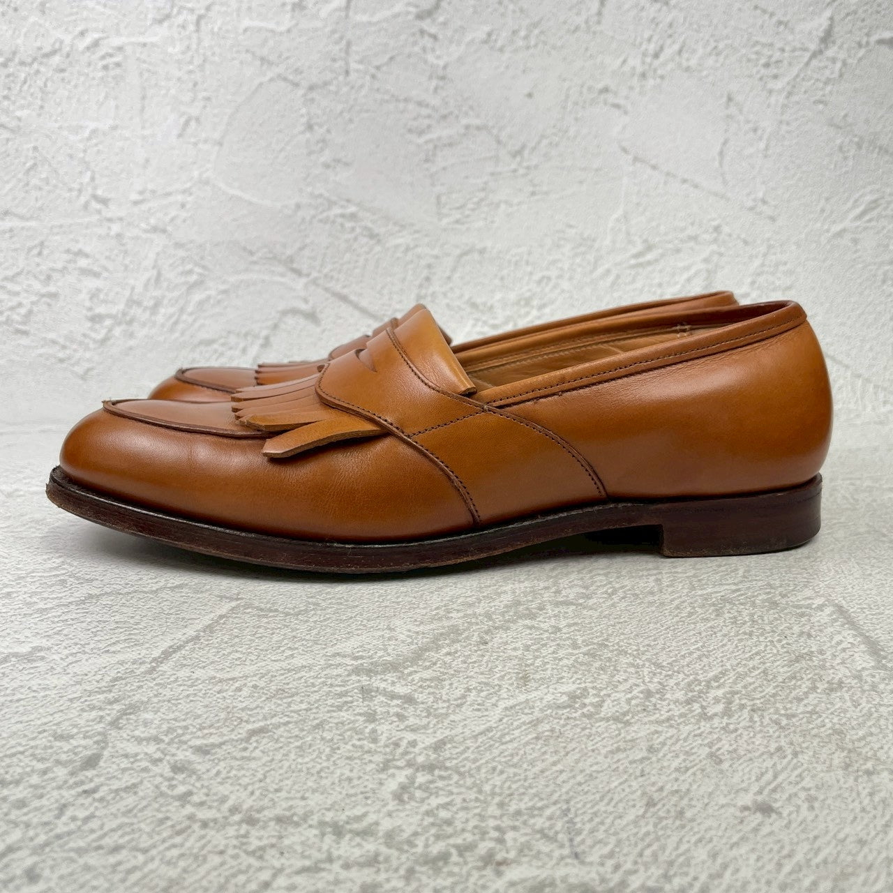 【美品】CROCKETT&JONES クロケットアンドジョーンズ SONNING ソニング UNITED ARROWS別注 タッセルローファー キルト 茶 ブラウン UK6.5 / 25.0cm【Ｗ3587】