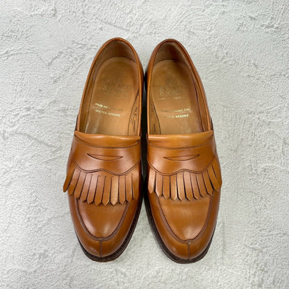 【美品】CROCKETT&JONES クロケットアンドジョーンズ SONNING ソニング UNITED ARROWS別注 タッセルローファー キルト 茶 ブラウン UK6.5 / 25.0cm【Ｗ3587】