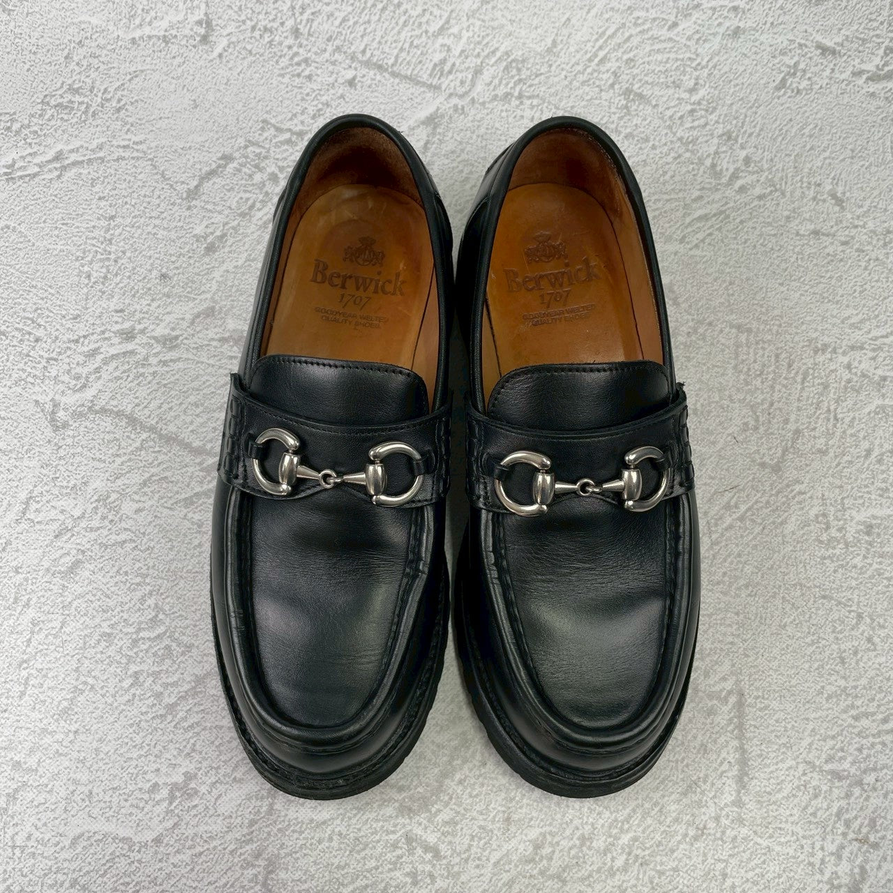 Berwick1707 バーウィック 5387 Bit loafer ビットローファー 黒 UK5 / 24.0cm【Ｗ3585】Black