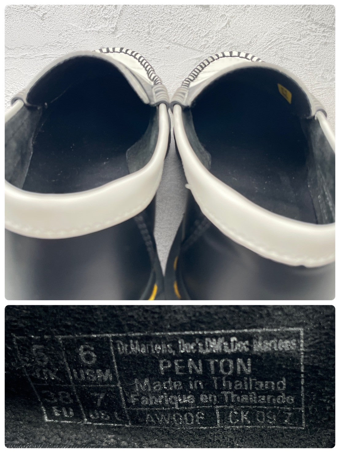 【美品】Dr.Martens ドクターマーチン PENTON ペントン コインローファー バイカラー 黒 白 UK5 / 24.0cm【Ｗ3584】Black White
