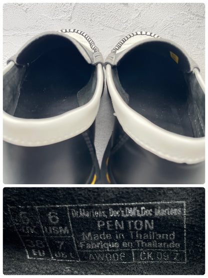 【美品】Dr.Martens ドクターマーチン PENTON ペントン コインローファー バイカラー 黒 白 UK5 / 24.0cm【Ｗ3584】Black White