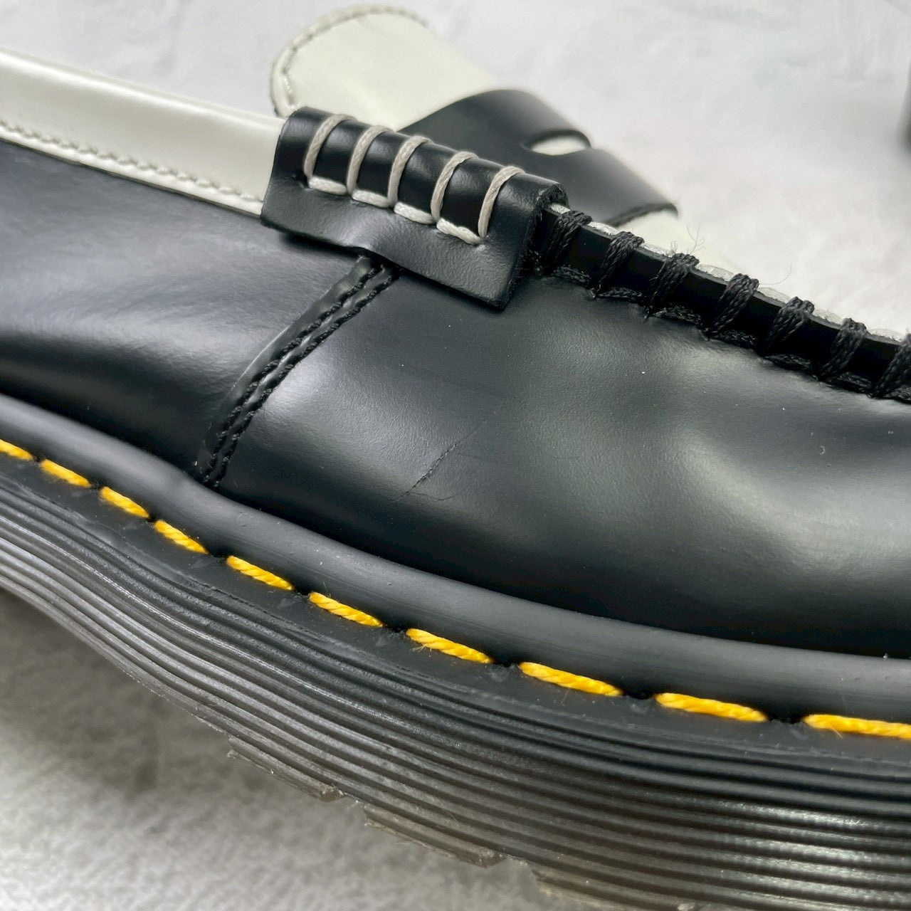 【美品】Dr.Martens ドクターマーチン PENTON ペントン コインローファー バイカラー 黒 白 UK5 / 24.0cm【Ｗ3584】Black White