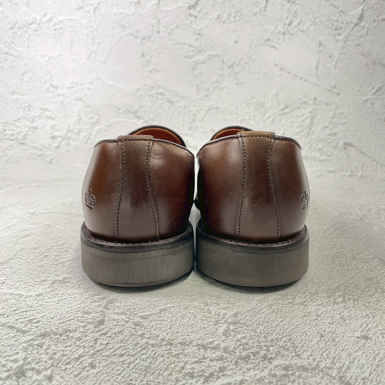 【美品】SANDERS サンダース 150周年アニバーサリー ブローグスリッポン 茶 ブラウン UK6.5 / 25.0cm【Ｗ3590】