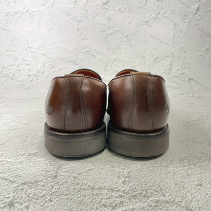 【美品】SANDERS サンダース 150周年アニバーサリー ブローグスリッポン 茶 ブラウン UK6.5 / 25.0cm【Ｗ3590】