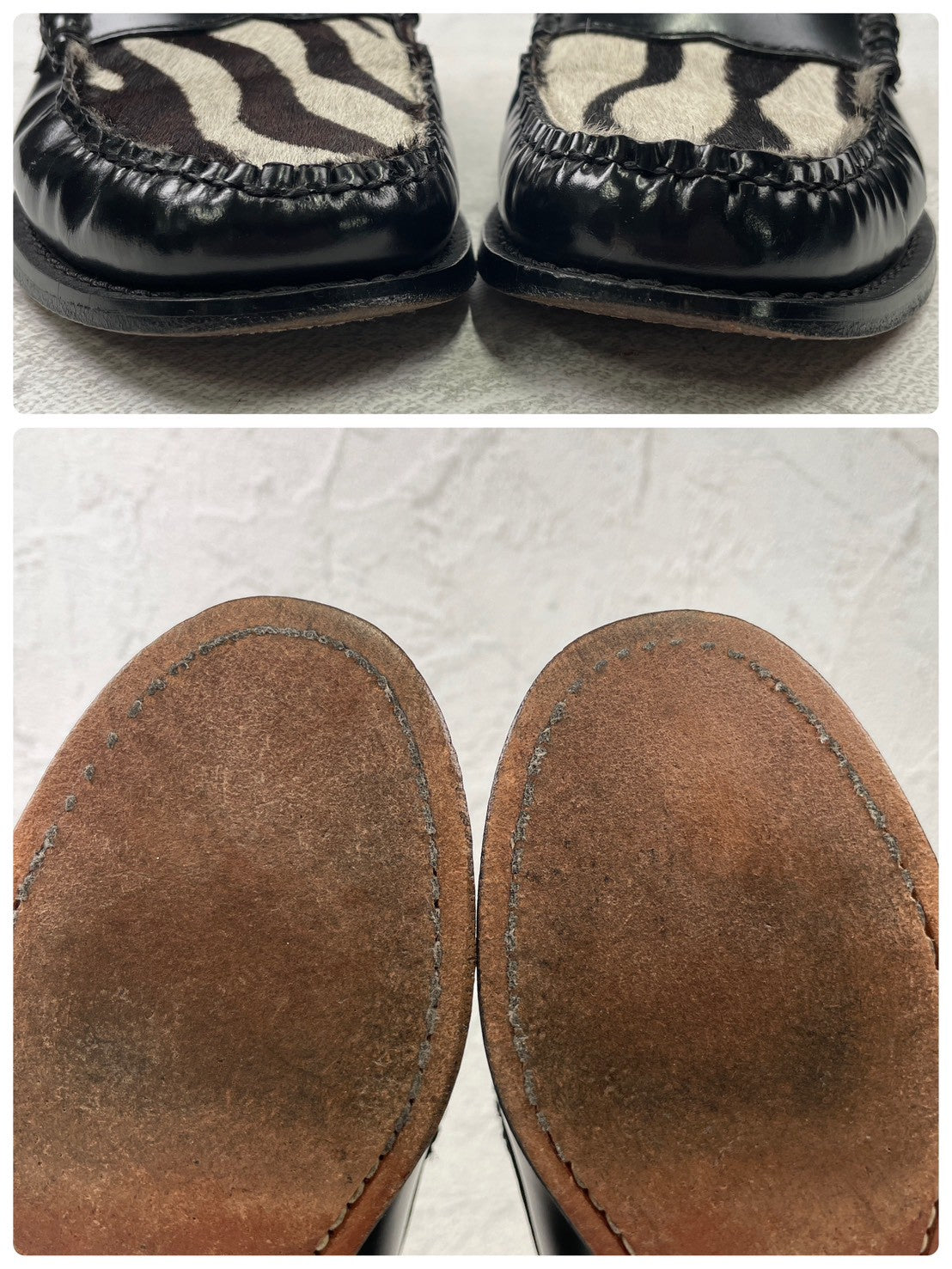 【存在感のある足元】G.H.BASS ジーエイチバス LARSON ZEBRA ラーソン ゼブラ BA41088 US6 / UK4 / EU37 / 23.0cm【Ｗ3582】