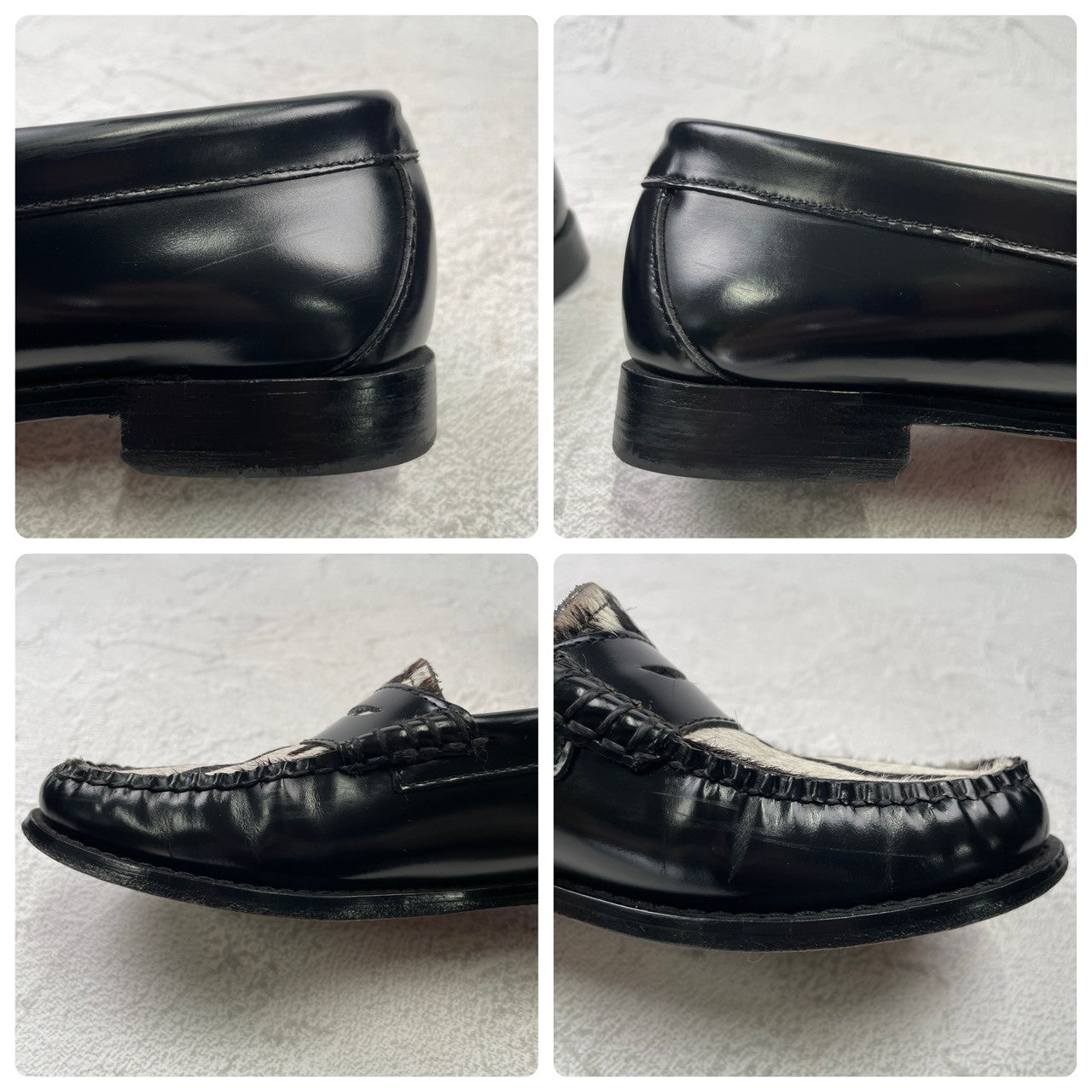 【存在感のある足元】G.H.BASS ジーエイチバス LARSON ZEBRA ラーソン ゼブラ BA41088 US6 / UK4 / EU37 / 23.0cm【Ｗ3582】