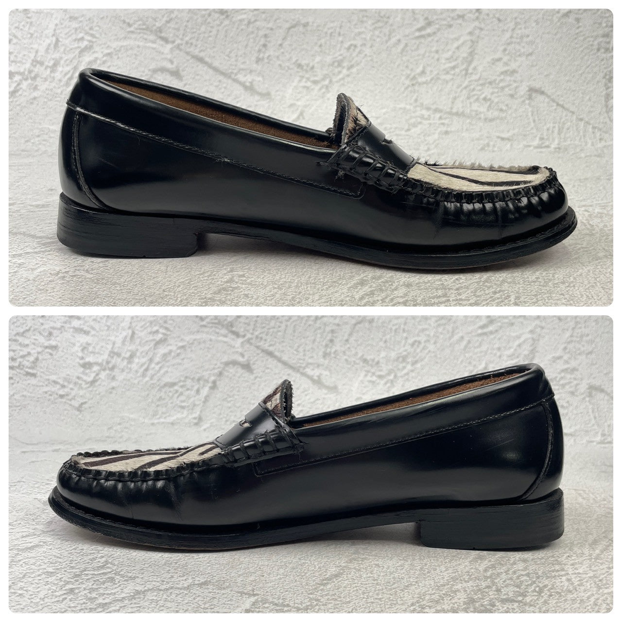 【存在感のある足元】G.H.BASS ジーエイチバス LARSON ZEBRA ラーソン ゼブラ BA41088 US6 / UK4 / EU37 / 23.0cm【Ｗ3582】
