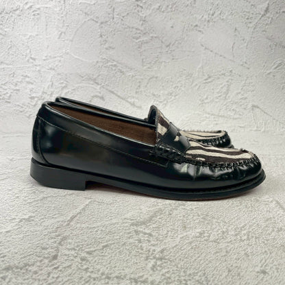 【存在感のある足元】G.H.BASS ジーエイチバス LARSON ZEBRA ラーソン ゼブラ BA41088 US6 / UK4 / EU37 / 23.0cm【Ｗ3582】