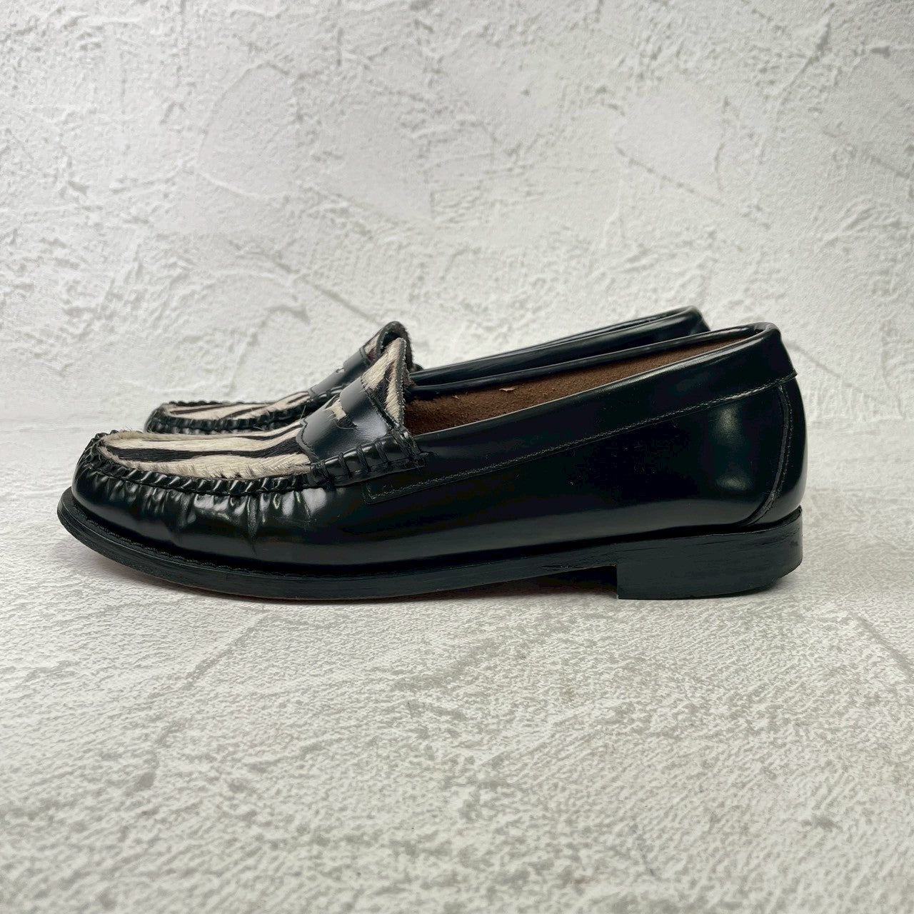 【存在感のある足元】G.H.BASS ジーエイチバス LARSON ZEBRA ラーソン ゼブラ BA41088 US6 / UK4 / EU37 / 23.0cm【Ｗ3582】