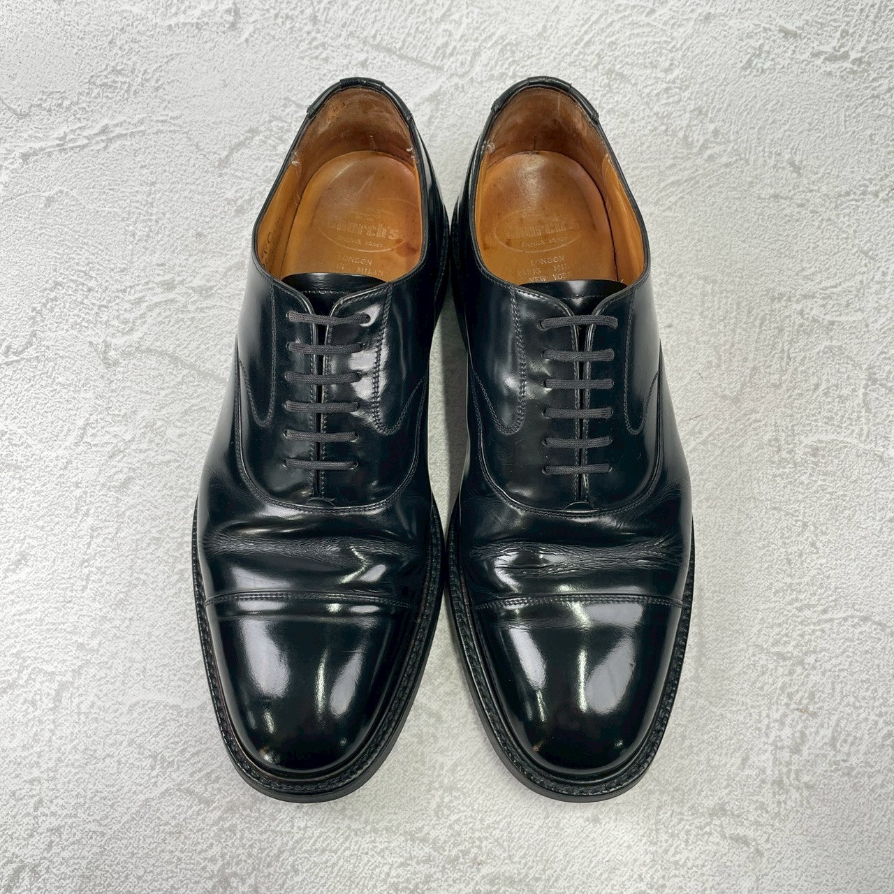 Church's チャーチ ストレート 内羽根 100ラスト 黒 ブラック UK9.5 / 28.0cm【Ｗ3595】