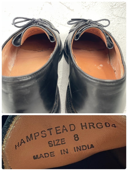 【美品】HARROGATE ハロゲイト HAMPSTEAD ハンプステッド チロリアンシューズ 黒 ブラック UK8 / 26.5cm【Ｗ3593】