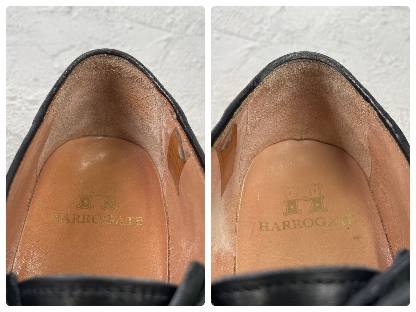 【美品】HARROGATE ハロゲイト HAMPSTEAD ハンプステッド チロリアンシューズ 黒 ブラック UK8 / 26.5cm【Ｗ3593】