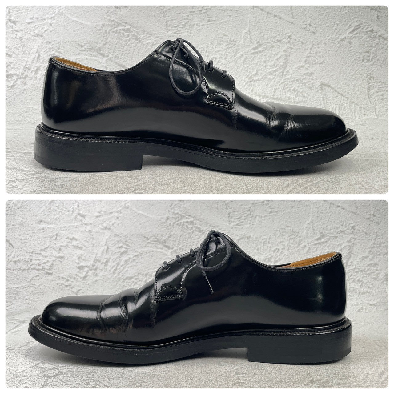 【名品】Church's チャーチ SHANNON シャノン プレーン 外羽根 黒 ブラック UK7 / 25.5cm【W3592】