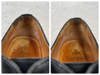 【美品】Berwick1707 バーウィック 2369 Vチップ 外羽根（2369BCVIBK）黒 ブラック UK6.5 / 25.5cm【Ｗ3591】