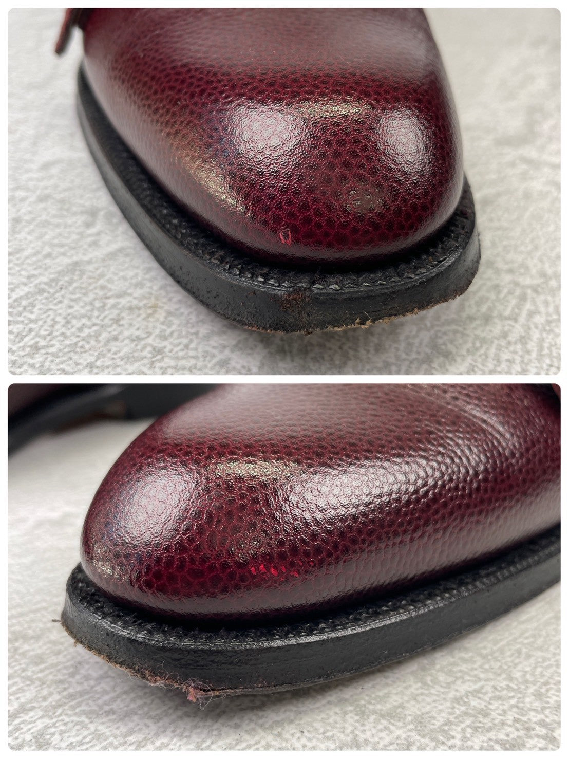 F.LLI Giacometti FG388｜ダブルモンク バーガンディー EUR40 / 25~25.5cm グレインレザー